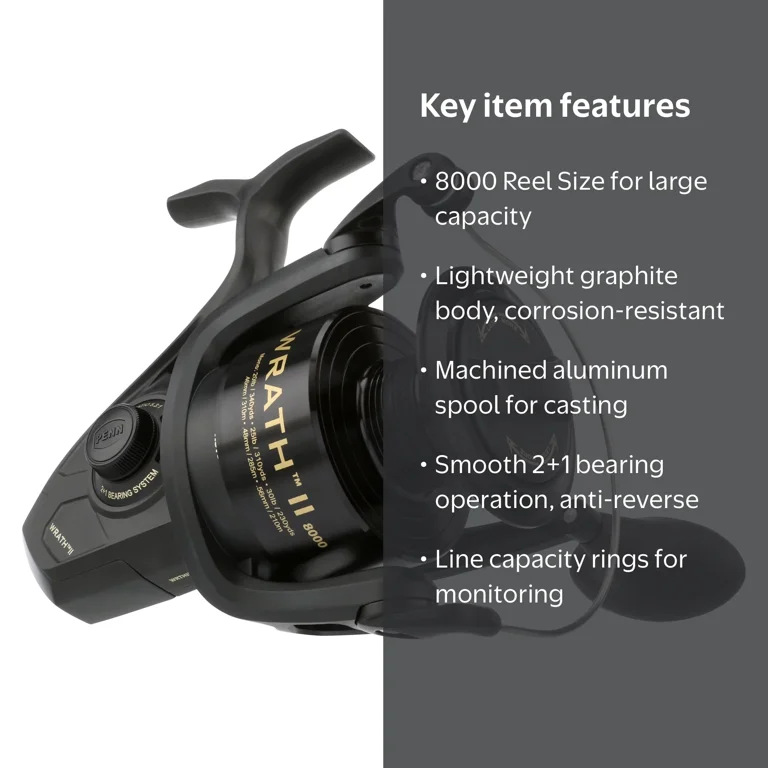 large penn spinning reels Slammer IV Black Gold 15 oz : Sports & Outdoors The CNC machined gear and full metal body are made for high pressure moments PENN Wrath II Spinning Fishing