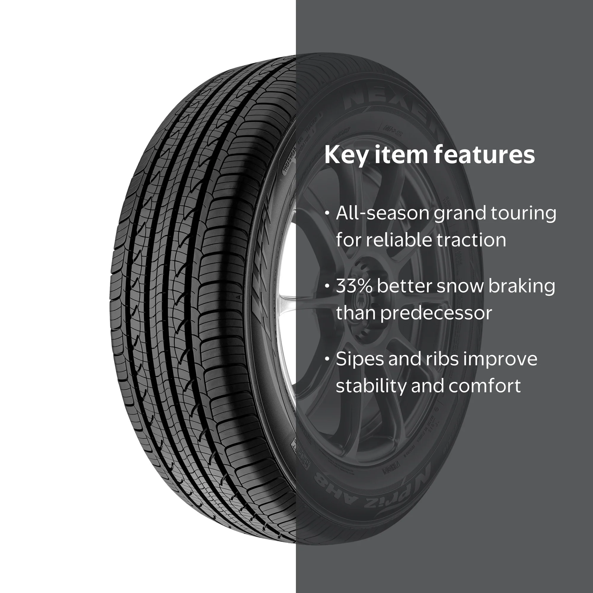 Nexen N'Priz AH8 All-Season Passenger Tire, 225/50R18 95V, Ideal