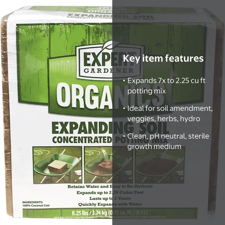 Expert Gardener Expanding Soil Concentrated Potting Mix, 2.25 cu