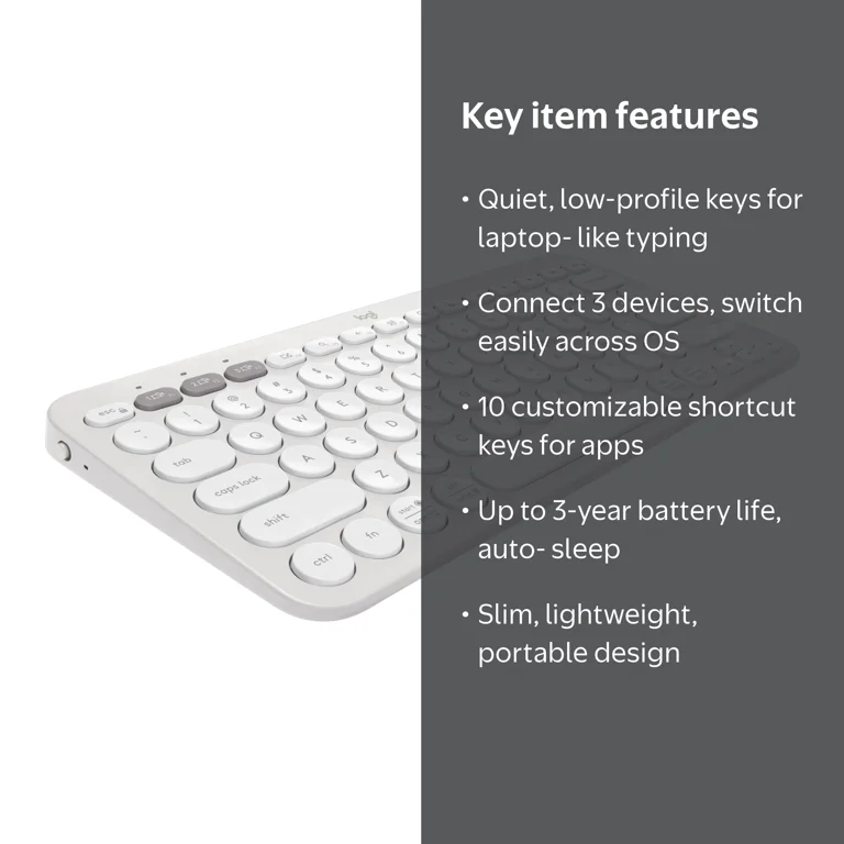 Logitech, Wireless Bluetooth Keyboard, K380s, Multi-Device Slim