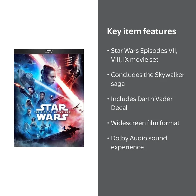 Disney's STAR WARS EPISODES 7 SEVEN 8 EIGHT 9 NINE 3 DVD Movie Set