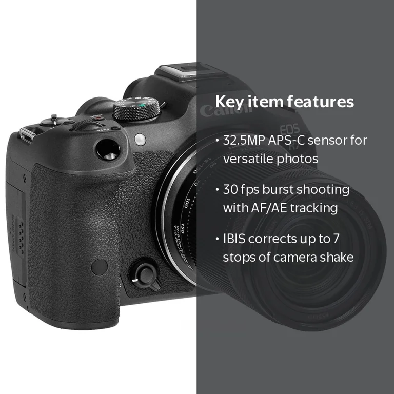 Canon EOS R7 Mirrorless Camera with 32.5MP CMOS, 30fps Shooting