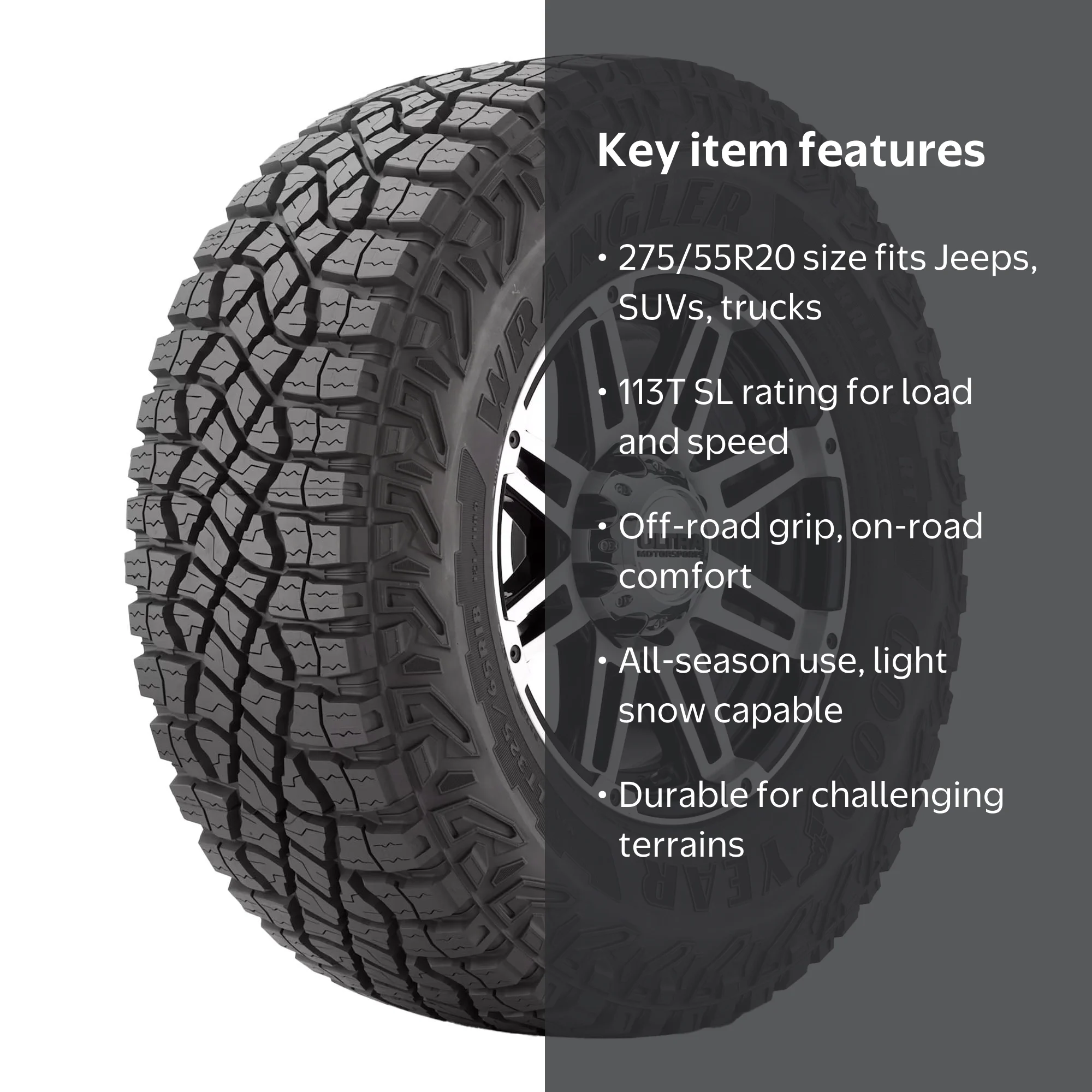 Goodyear Wrangler Territory RT Rugged Terrain 275/55R20 113T Light