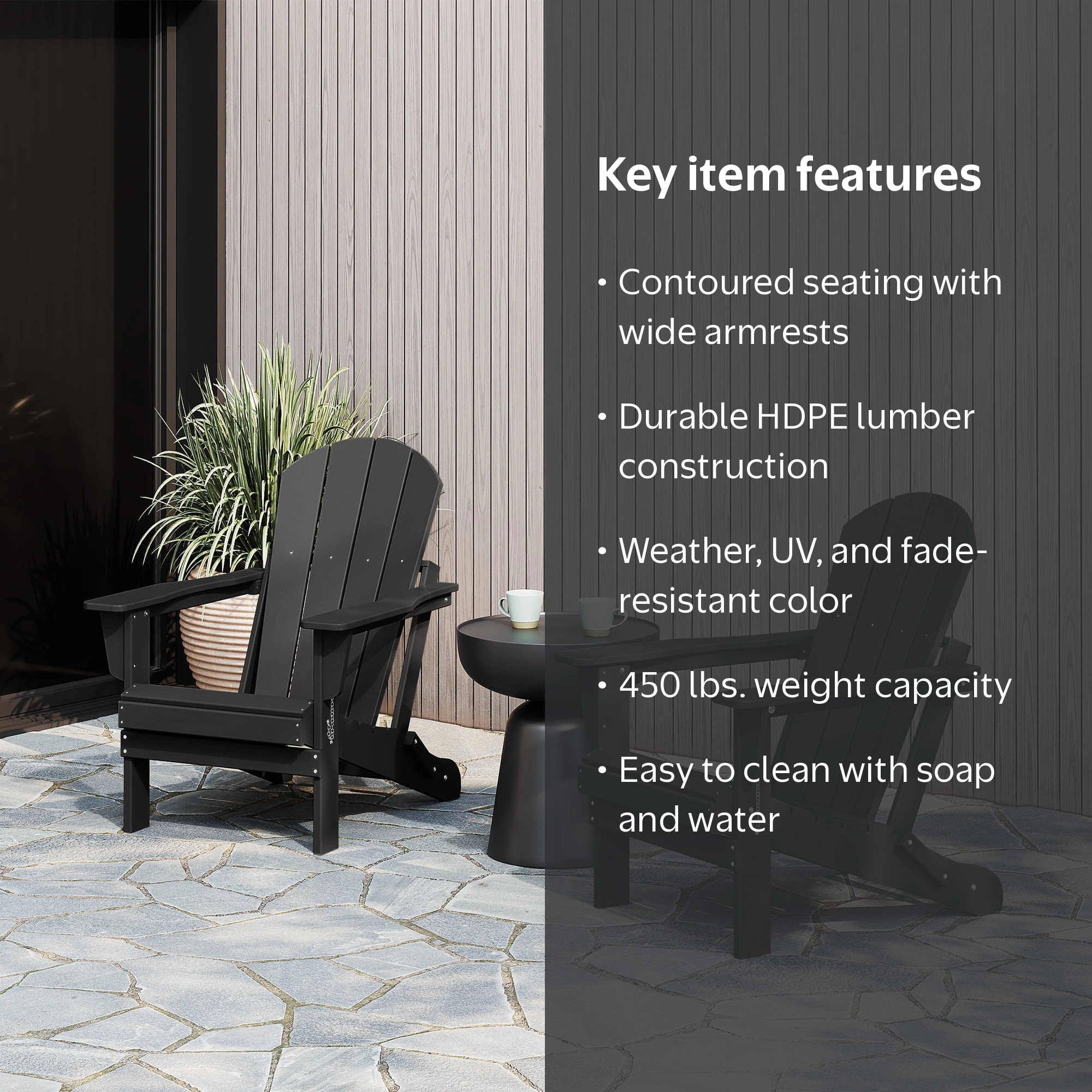 2 pack) WestinTrends Malibu Outdoor Folding HDPE Adirondack Deck