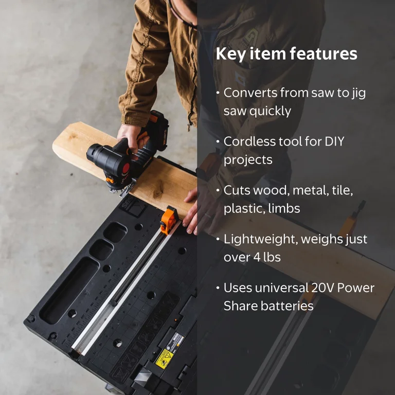 WORX WX550L 20V Power Share Axis Cordless Reciprocating & Jig Saw