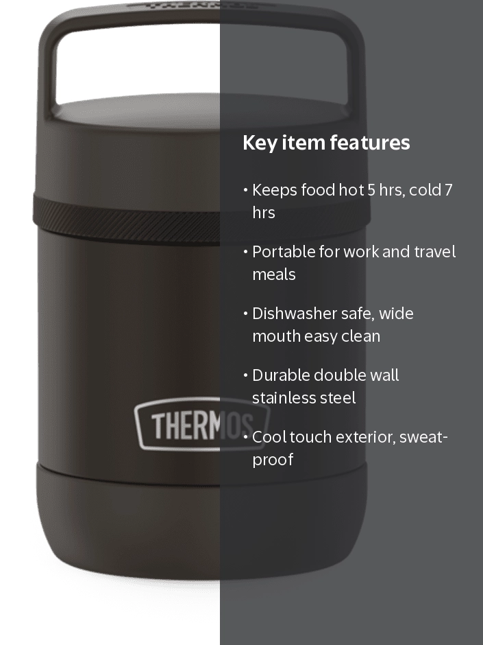 Thermos Stainless Steel Insulated Food Jar with Handle, 10oz