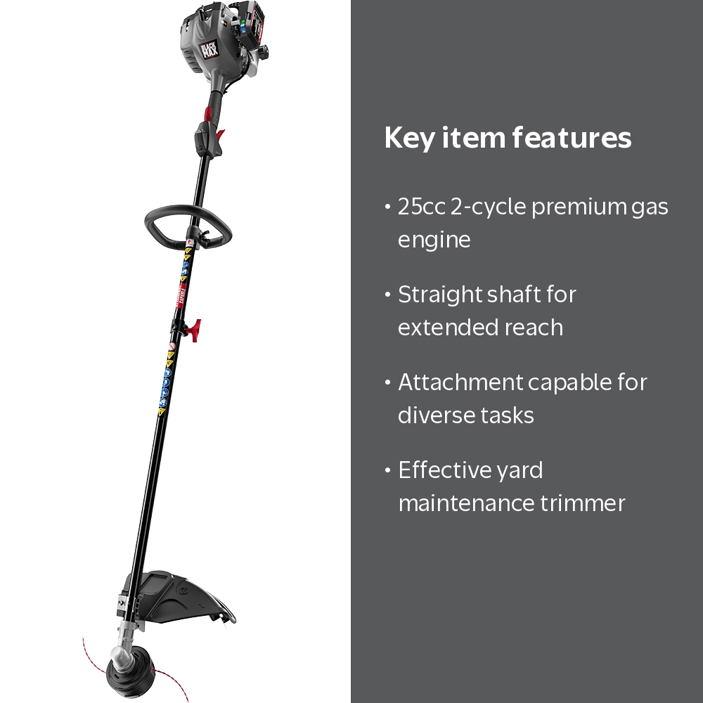 Black Max Gas Powered Weed Eater, 2-Cycle 25cc Full Crank Straight
