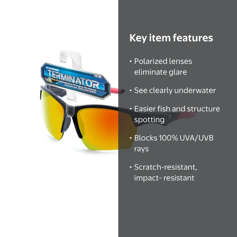 Terminator Polarized Fishing Sunglasses - ALPHA - Walmart.com