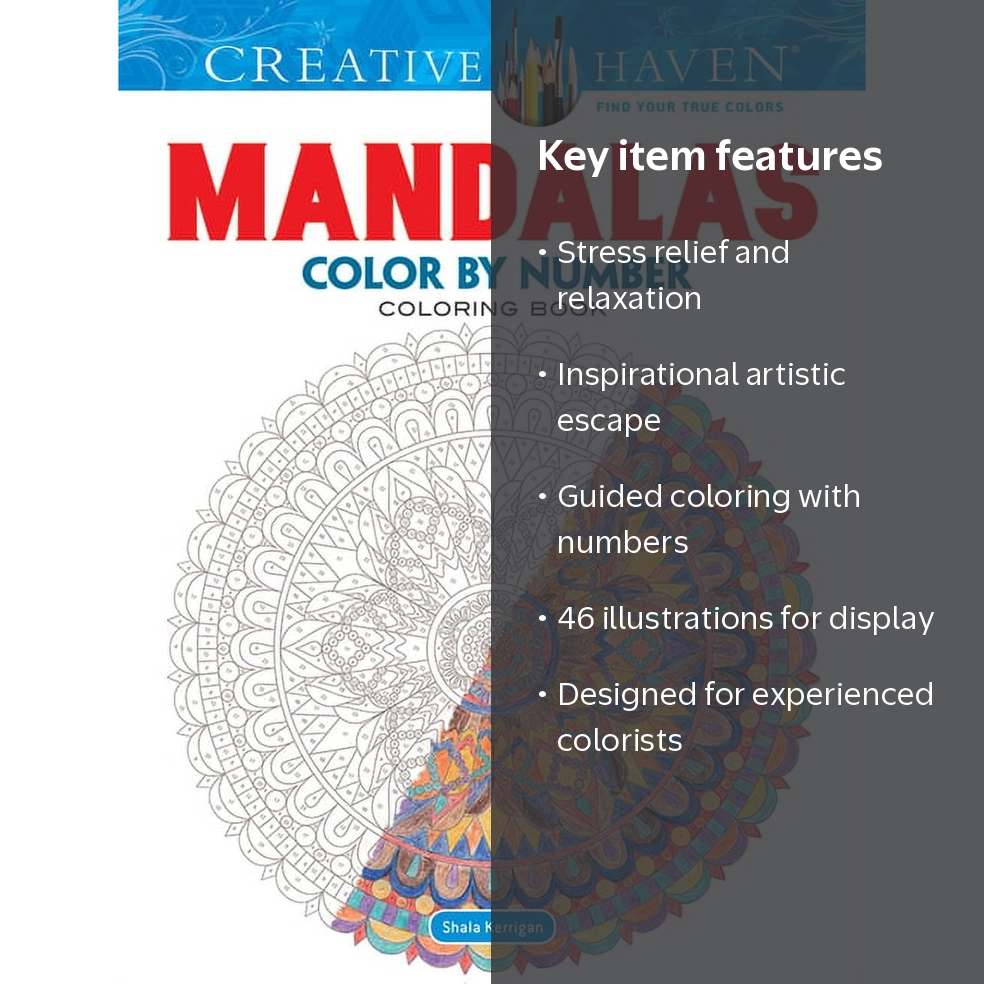 Creative Haven Mandalas Color by Number Adult Coloring Book