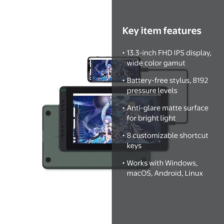 Huion, KAMVAS 13 Drawing Tablet with Screen, 13.3
