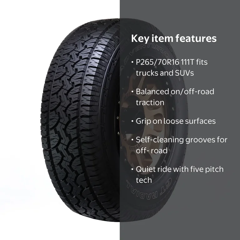 GT Radial, All-Terrain Tire, P265/70R16 111T, Off-Road Grip