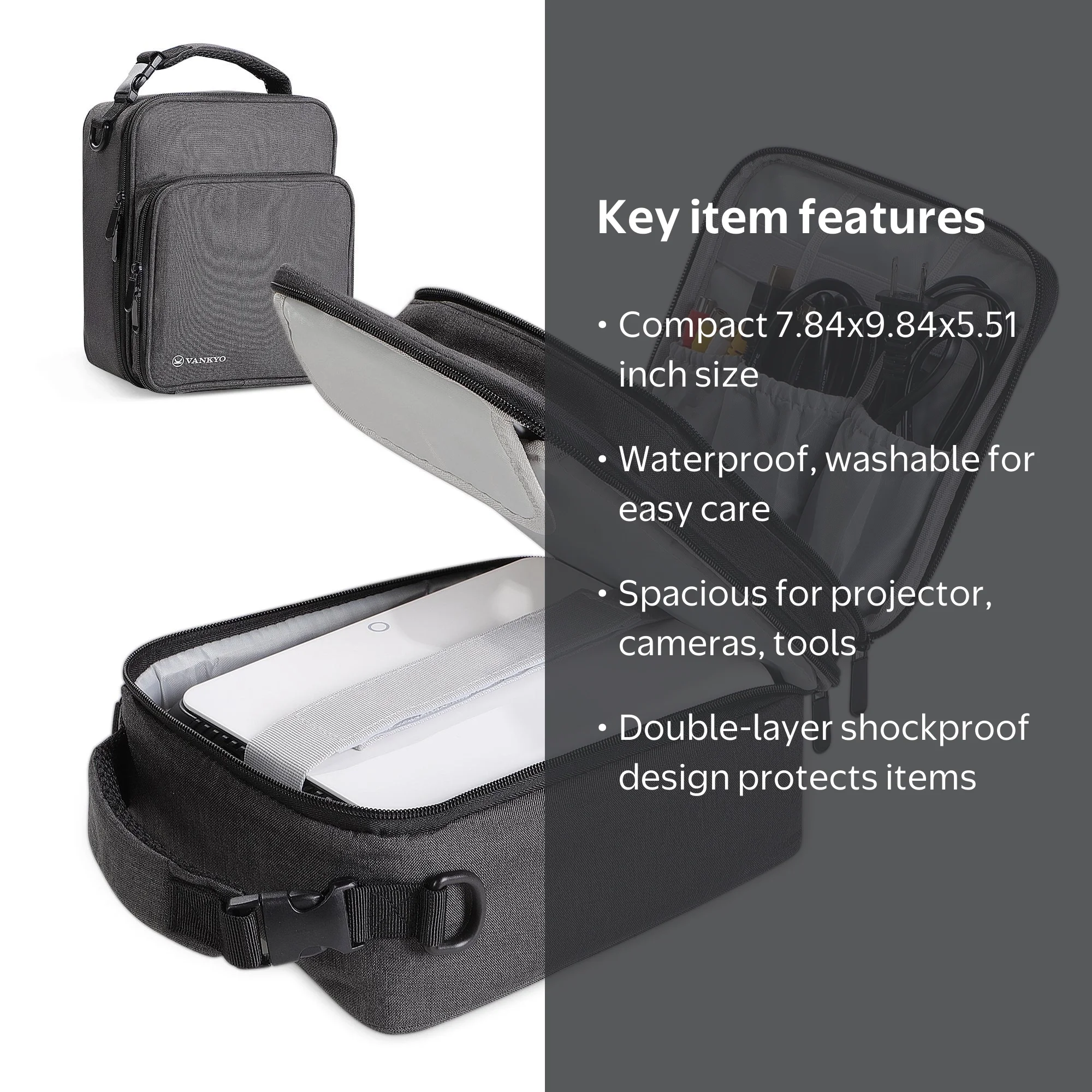VANKYO Portable Projector Case, Waterproof Camera & Laptop Bag