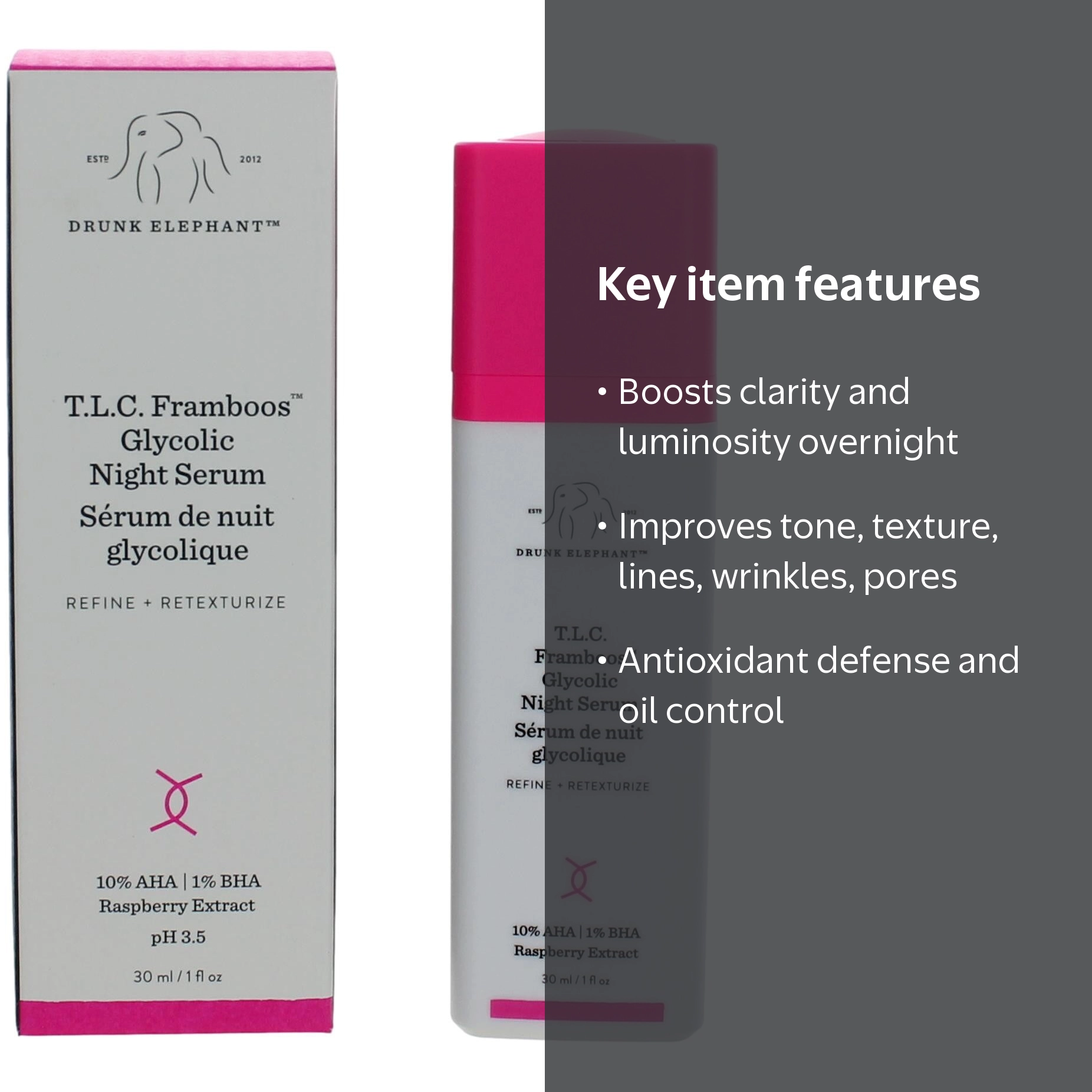 Drunk Elephant Skin Care Night Serum for Bright, Glowing Skin, 1