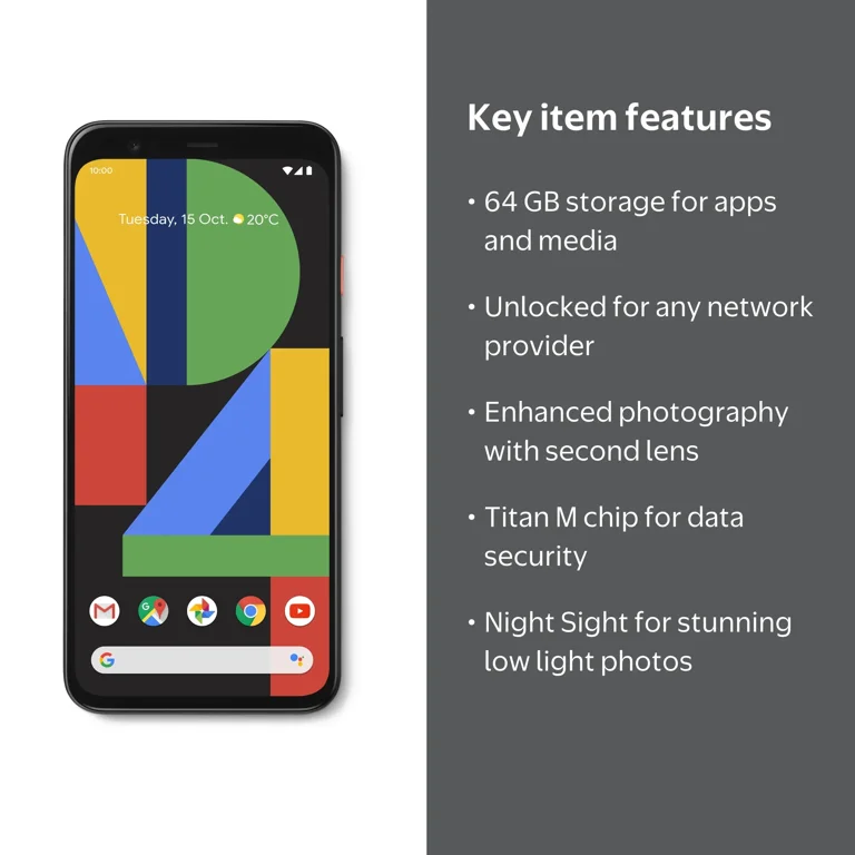 Google Pixel 4 White 64 GB, Unlocked - Walmart.com