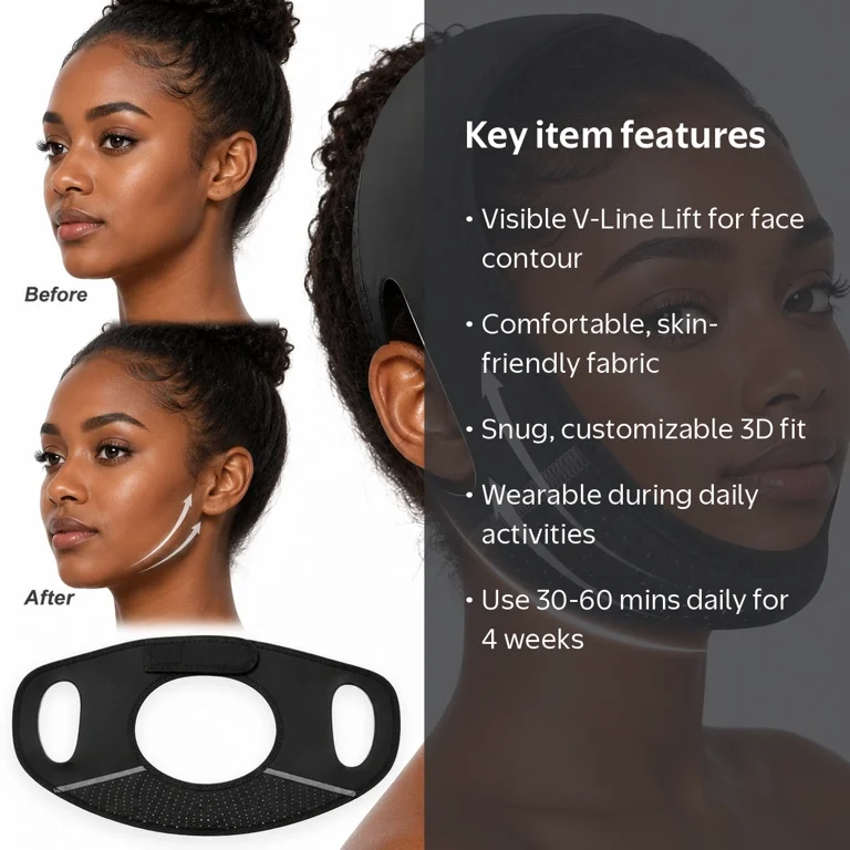 Rongsi Reusable V Line Lifting Mask with Chin Strap for Sleeping