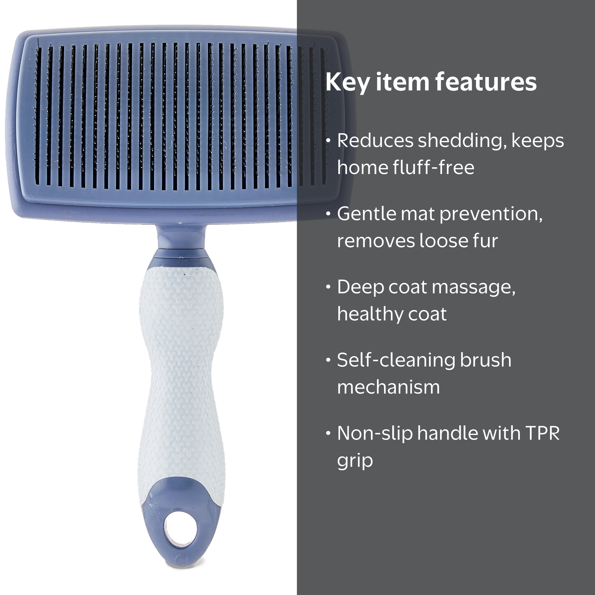 Vibrant Life Self-Cleaning Slicker Dog Brush, Stainless Steel