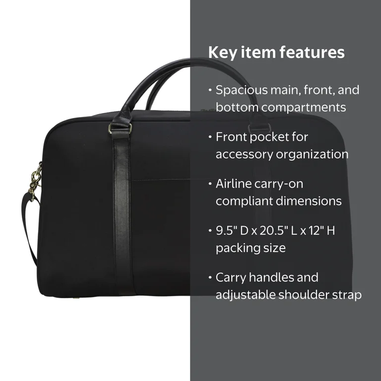 21 inch travel duffel backpack Leather Rolling for Men & Women Handcrafted from full Protege 21 Inch Black Weekender