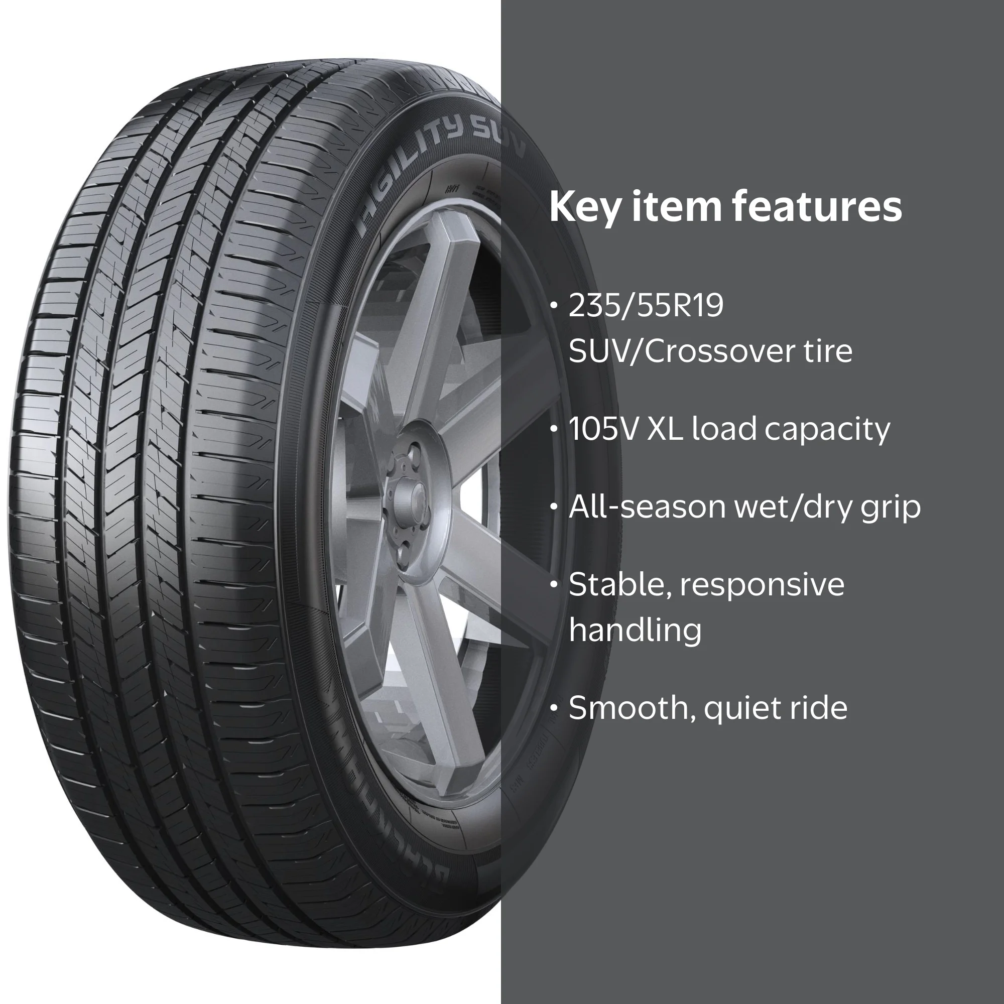 BlackHawk Agility All-Season SUV Tire, 235/55R19 105V XL, Reliable