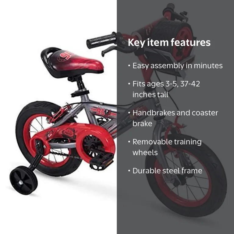 Huffy 72129 Disney Cars Bike 12 in. Quick Connect Assembly,