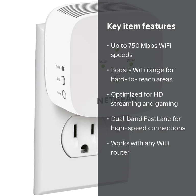 NETGEAR Home Internet - AC750 WiFi Range Extender, Signal Booster