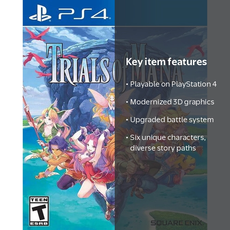 Square Enix, Trials of Mana, 662248923413, PlayStation 4 - Walmart.com