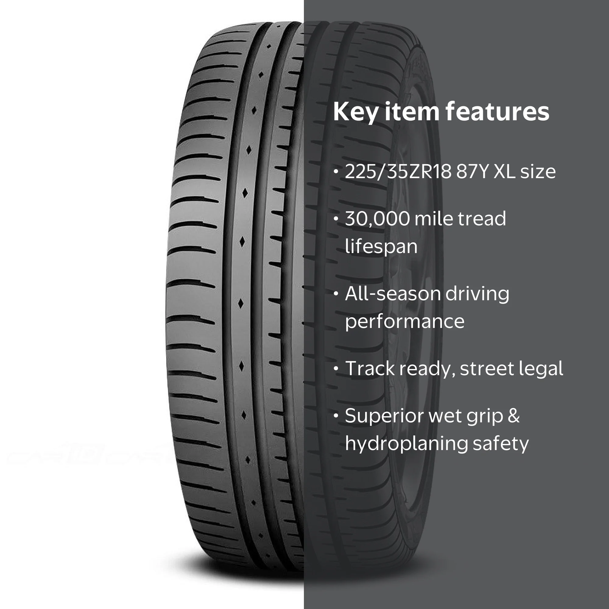 Accelera, Passenger Tire, 225/35ZR18 87Y XL, All Season - Walmart.com