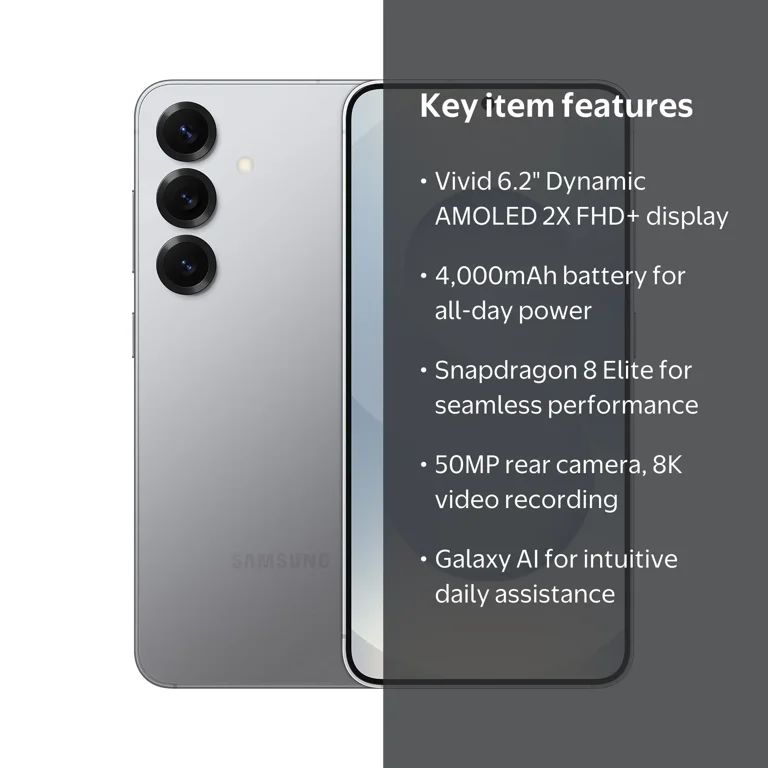 Samsung Galaxy S25 グレー 本体 Straight Talk Samsung Galaxy S25, CDMA LTE, Silver - Prepaid