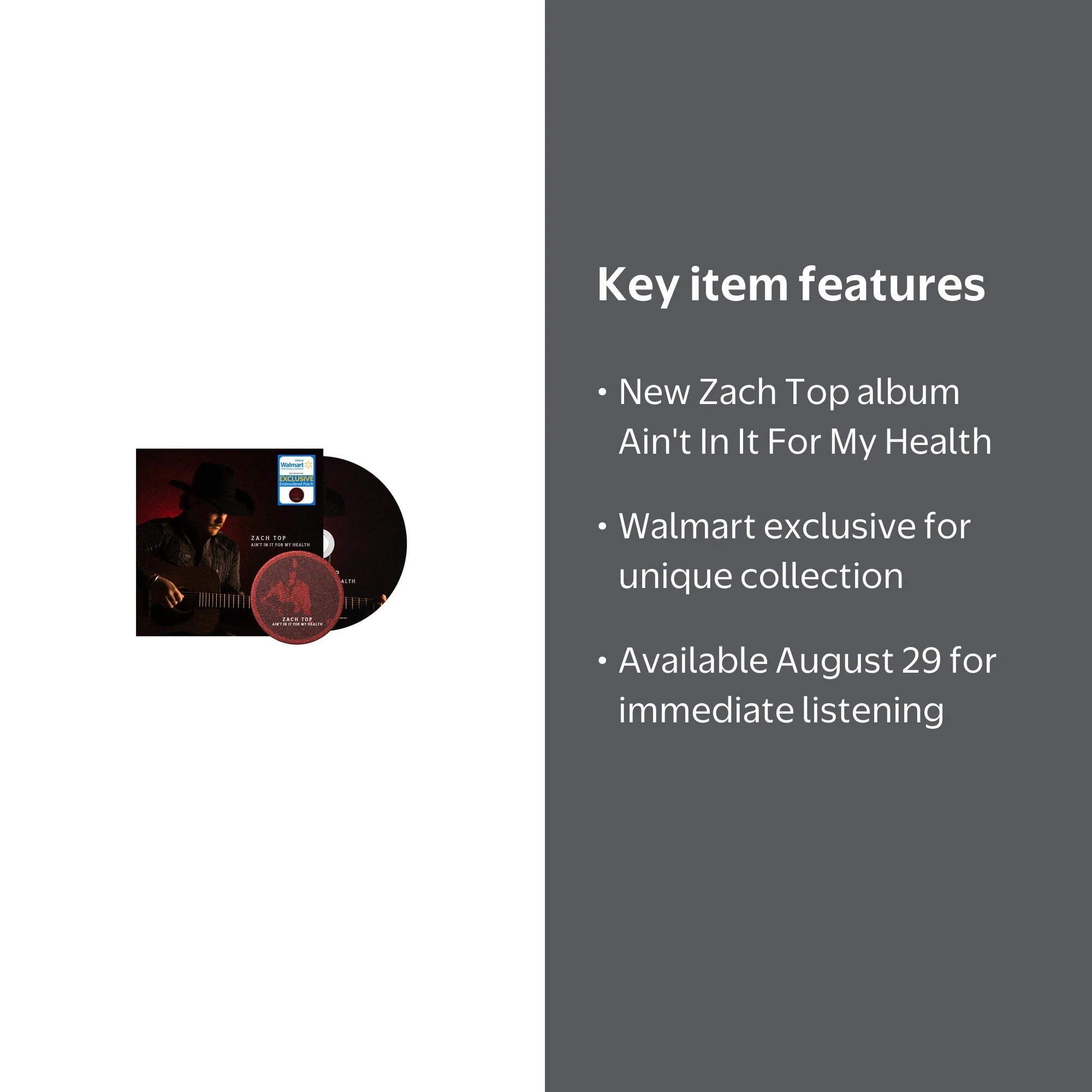 Zach Top - Ain't In It For My Health (Walmart Exclusive) - Music