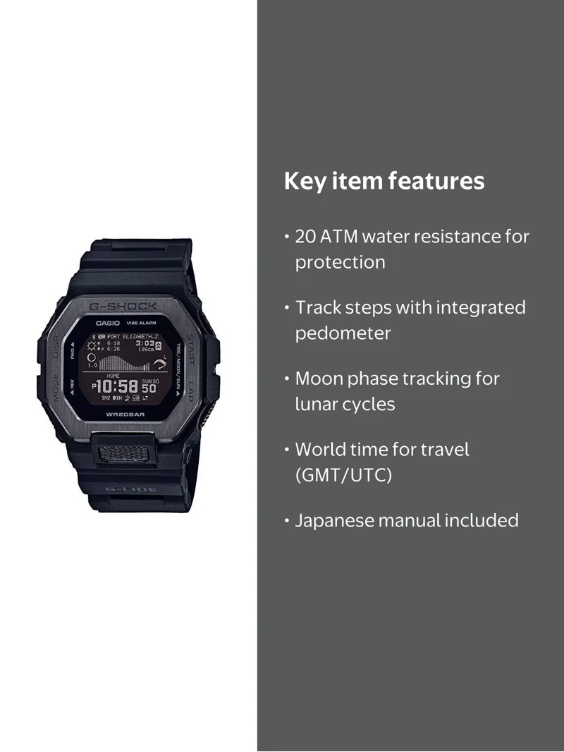 Casio G-Shock G-LIDE GBX-100NS-1JF Men's Watch, Waterproof, Black