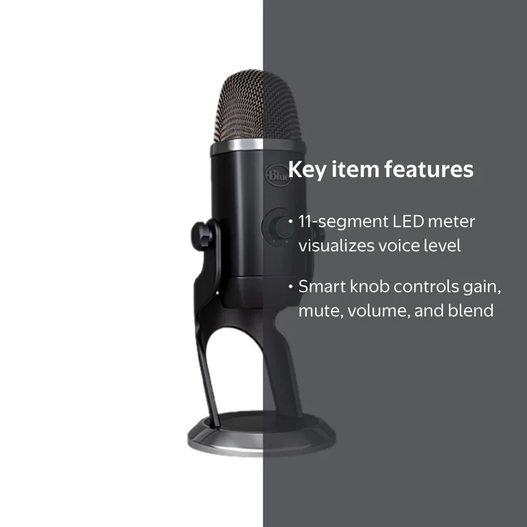 Logitech Core, Blue Yeti X Professional USB Microphone, Black