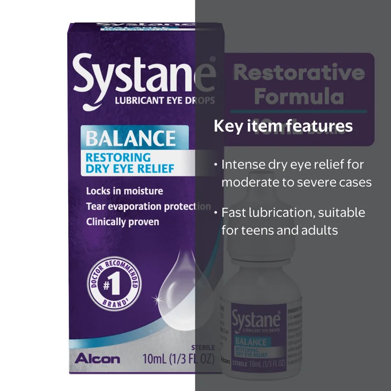 Systane Balance Lubricating Eye Drops for Dry Eyes Symptoms, 10ml