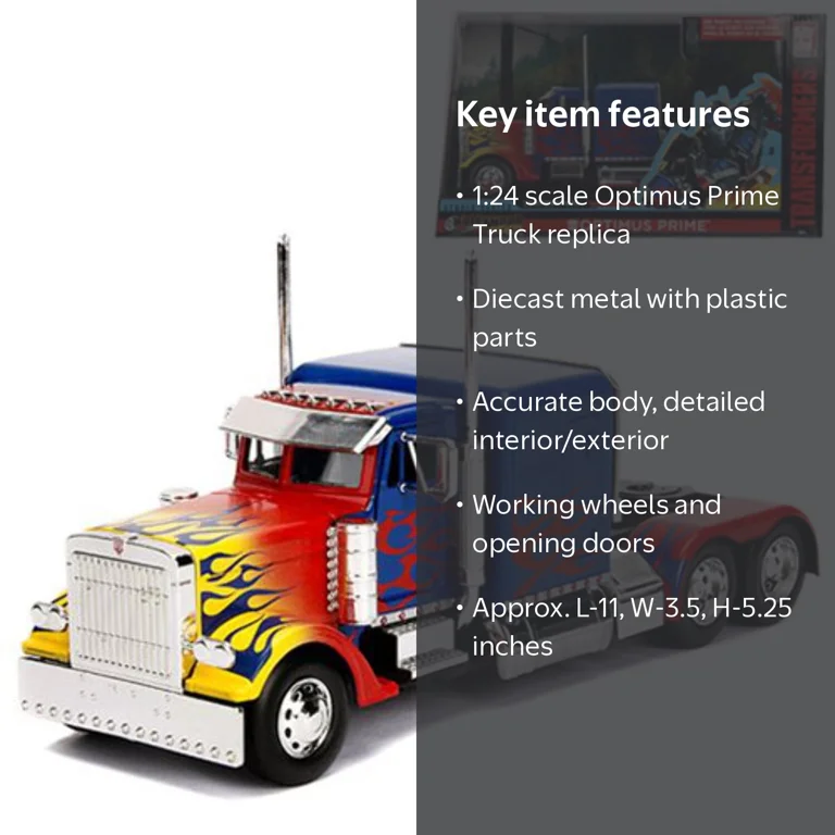 Jada Toys Transformers 1:24 Optimus Prime Die-Cast Vehicle