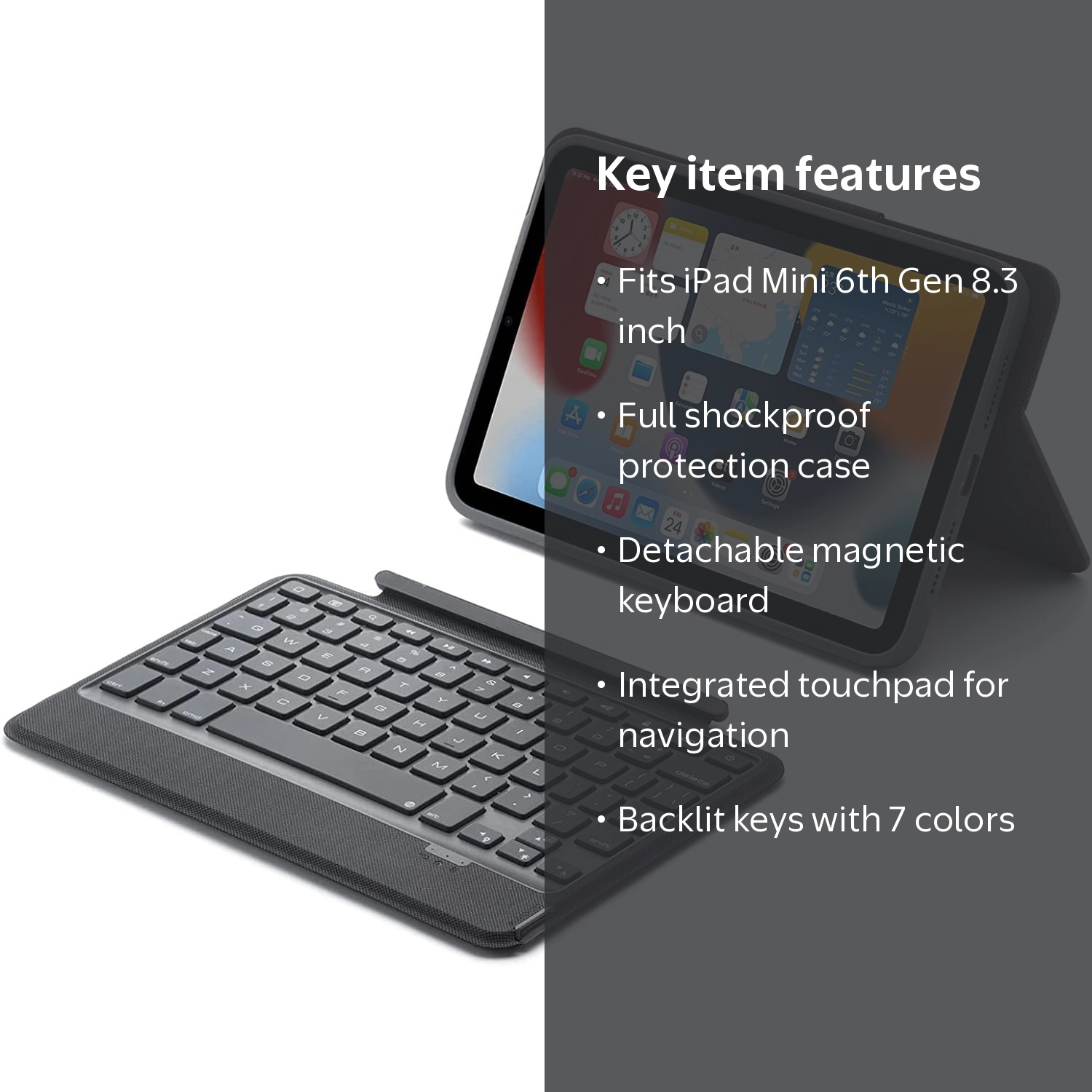 Apple iPad Mini 6 Keyboard Case, 8.3 inch, Magnetic, 7 Colors