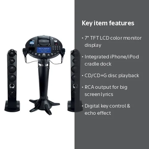 Singing Machine iSM1028Xa - Karaoke system with iPhone / iPod