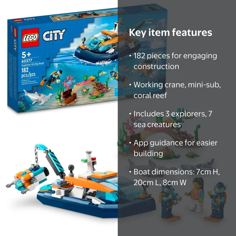 LEGO City Explorer Diving Boat 60377, Deep Sea Scuba Adventures