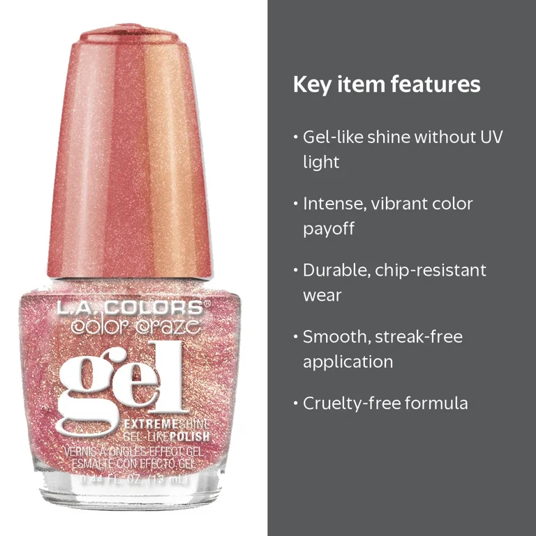 L.A. COLORS Salon-Quality Long-Lasting Gel-like Nail Polish