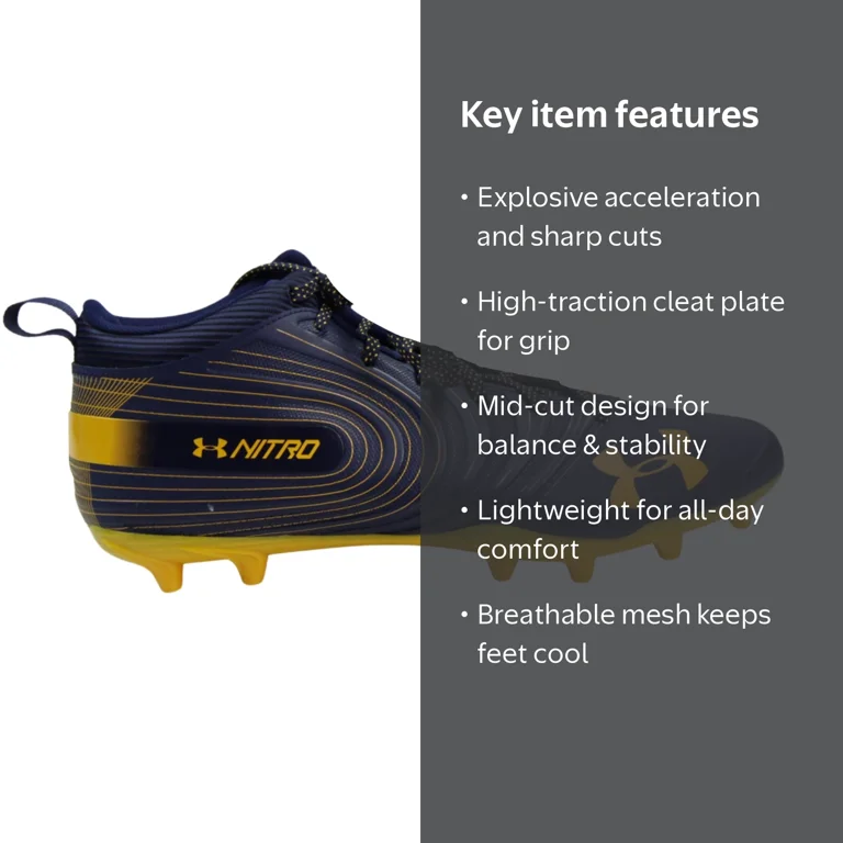 Under Armour UA Nitro Mid Men's Football Cleats - Walmart.com