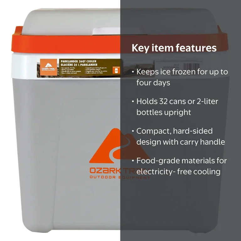 Ozark Trail 26 QT Ice Chest Cooler Hard Sided Portable Cooler, 32