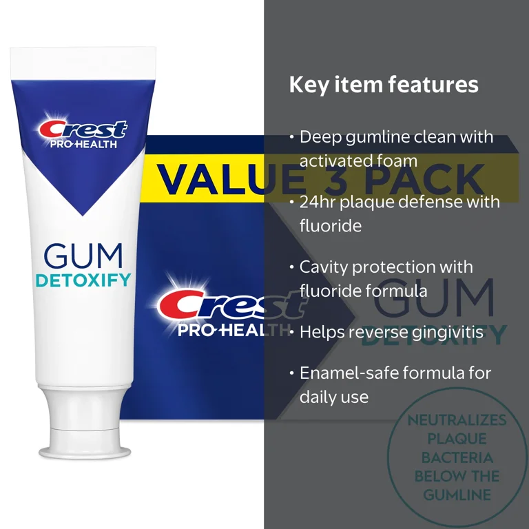 Crest, Toothpaste, 4.8 oz, Gum Detoxify Deep Clean - Walmart.com