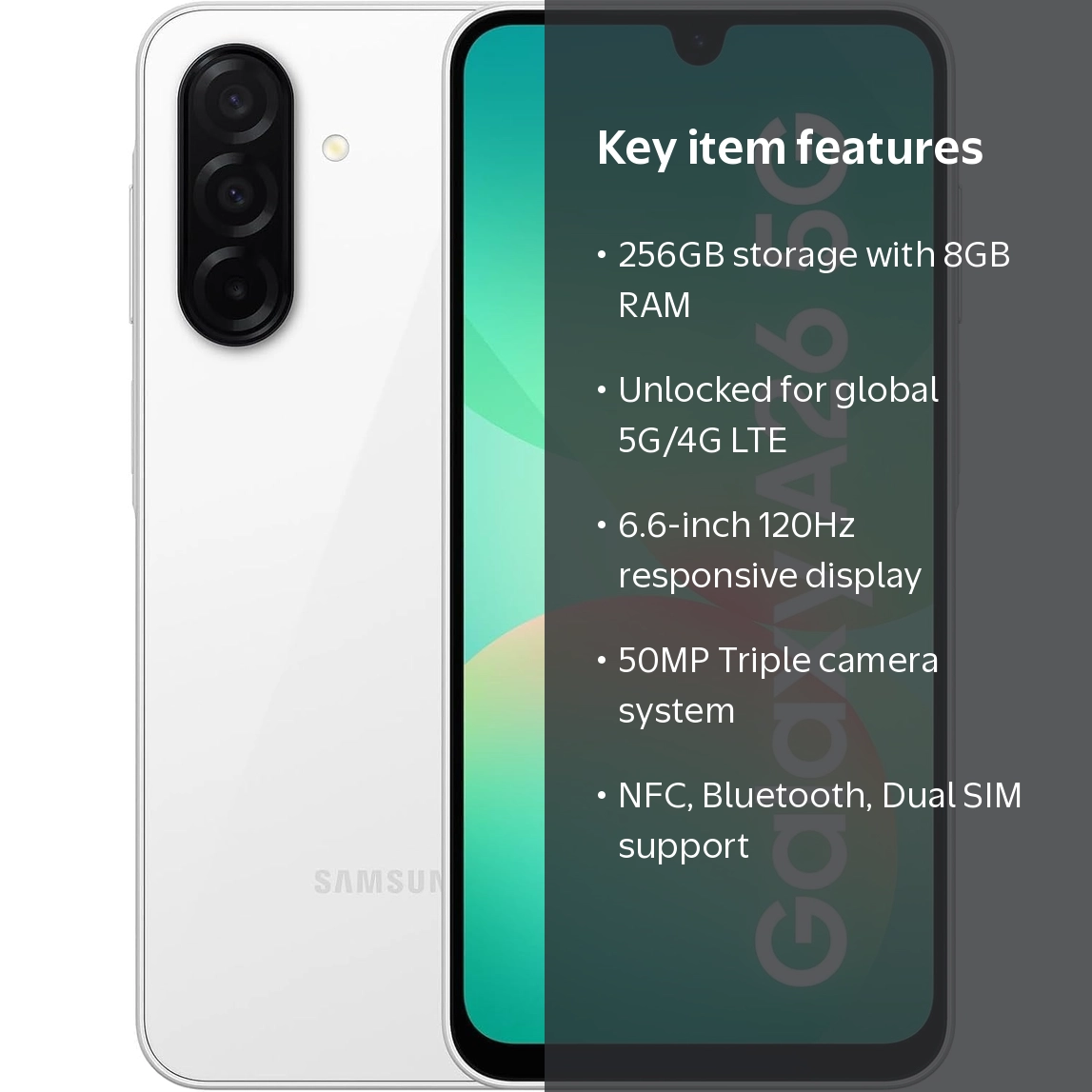 Minimal Phone 8GB RAM 256GB SIMフリー ホワイト Samsung Galaxy A26 5G (256GB, 8GB) 6.7