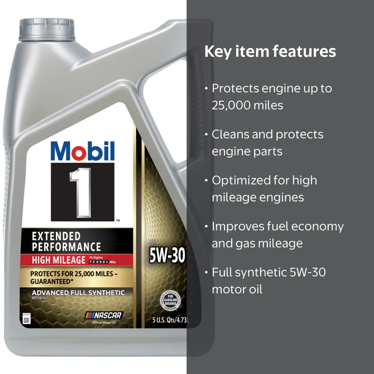 Free Shipping! Mobil 1 Extended Performance High Mileage Full