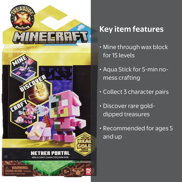 Treasure X Minecraft Mine & Craft Character and Mini MOB, Action