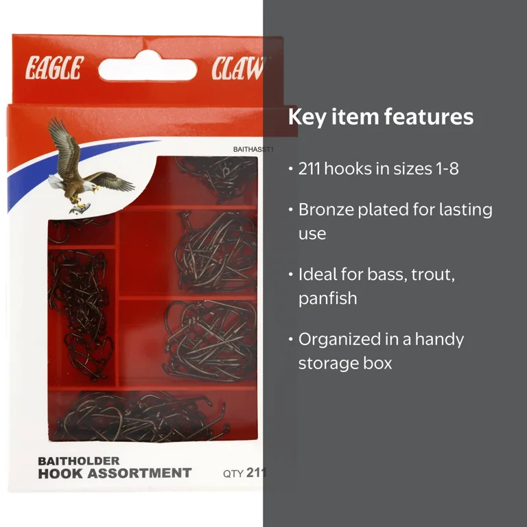 animal fishing hooks 60PCS/Box DERKERL Hooks, Extra Strong Fish Stainless Steel Fishing Hooks 6 Sizes: 4/0 5/0 6/0 7/0 8/0 9/0# : Sports & Outdoors The Eagle Claw Panfish/Crappie Hook Barbless Treble Hooks 12 Pack