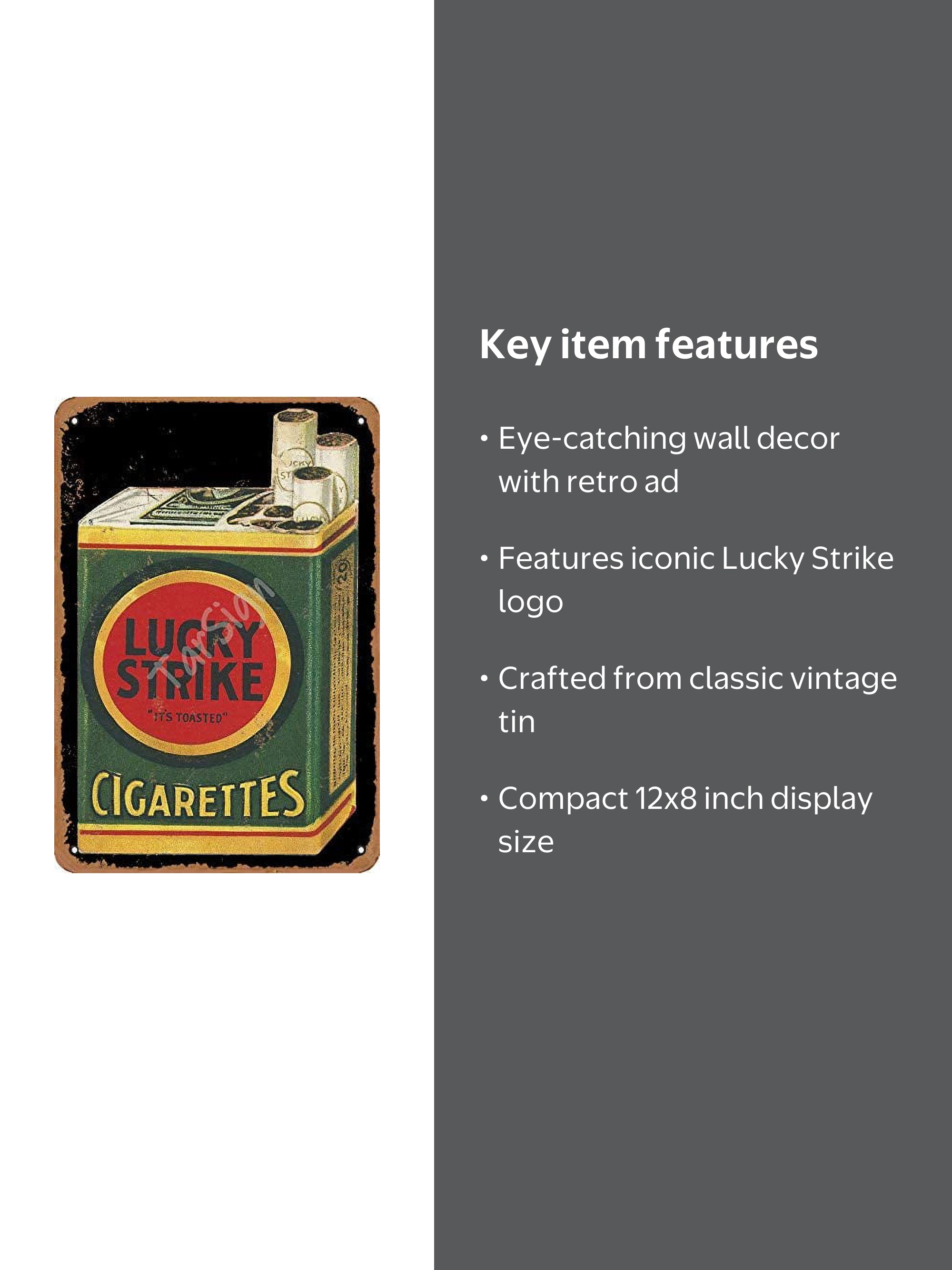 lucky strike cigarettes price walmart Lucky Strike Cigarettes Vintage Tin Sign Logo 12 8 inches Advertising  Eye-Catching Wall Decoration