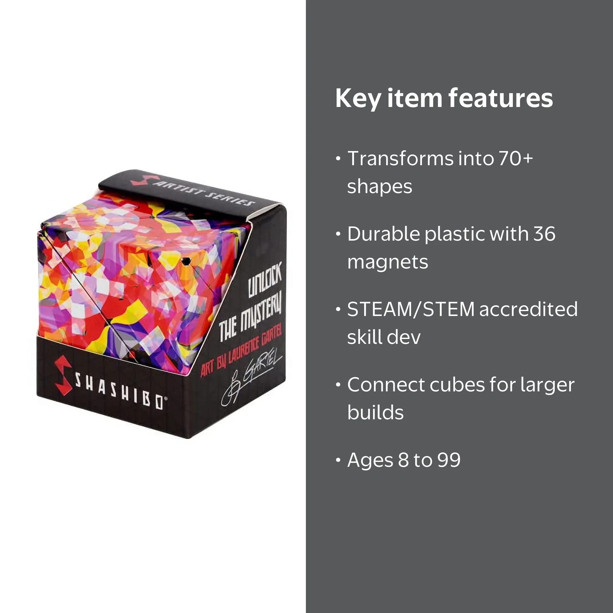 SHASHIBO Magnetic Shape Shifting Box - Patented Fidget Cube