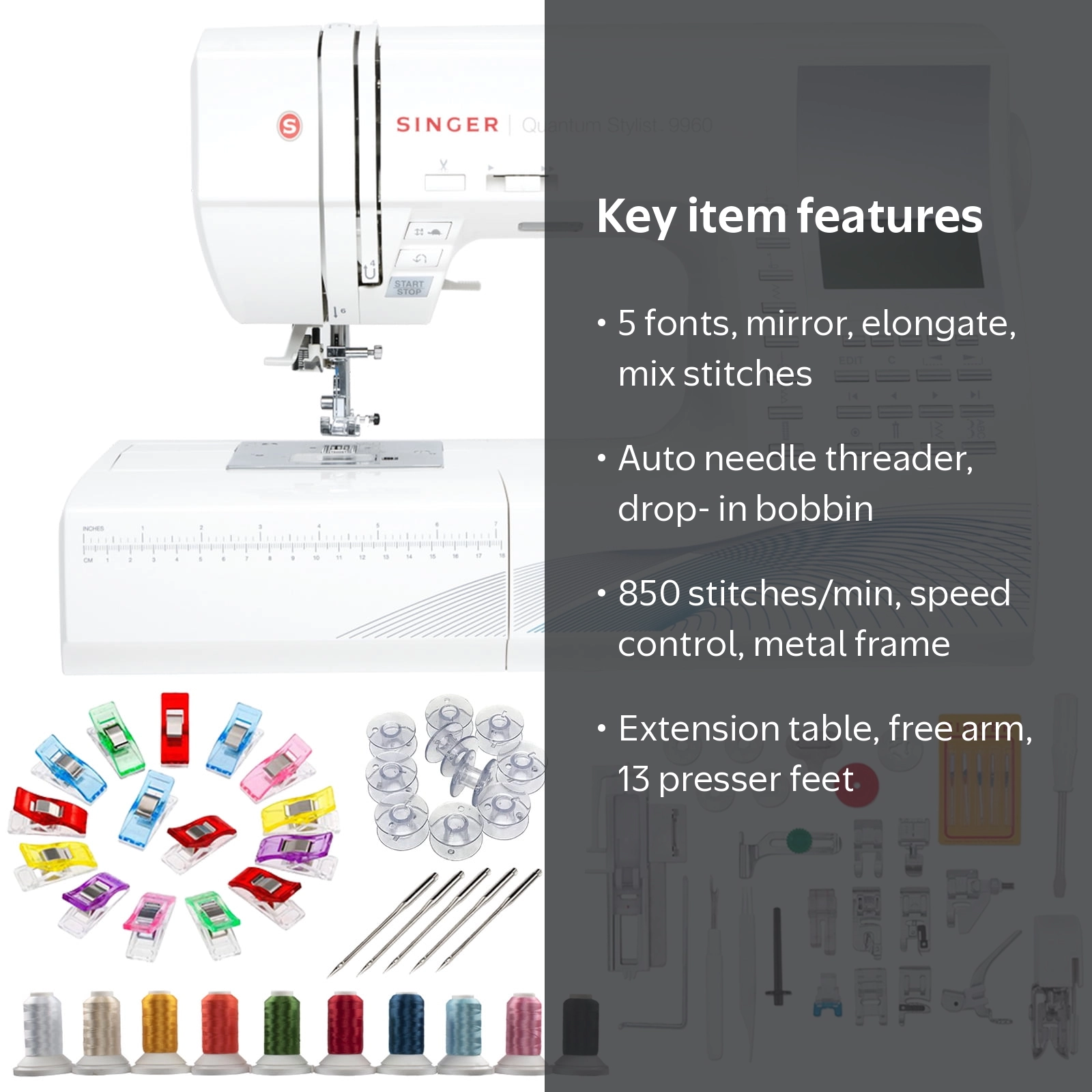 Singer Quantum Stylist 9960 Sewing Machine with Exclusive Bonus