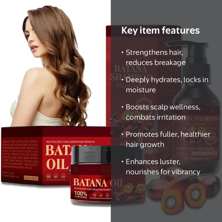 Batana Oil Shampoo and Conditioner Set, Scalp Care Shampoo