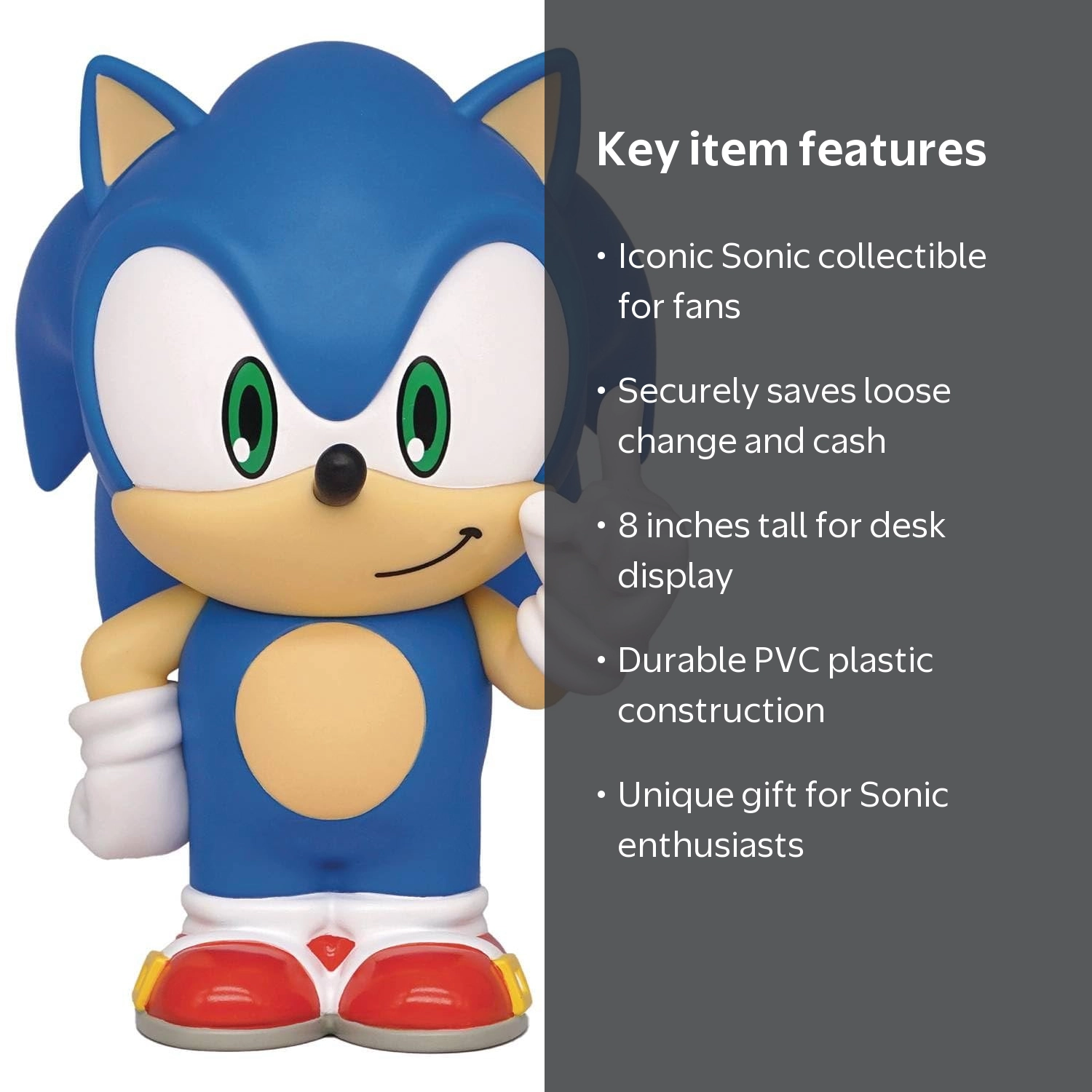 Fun & Functional Sonic The Hedgehog Monogram Figural Coin Bank, 8
