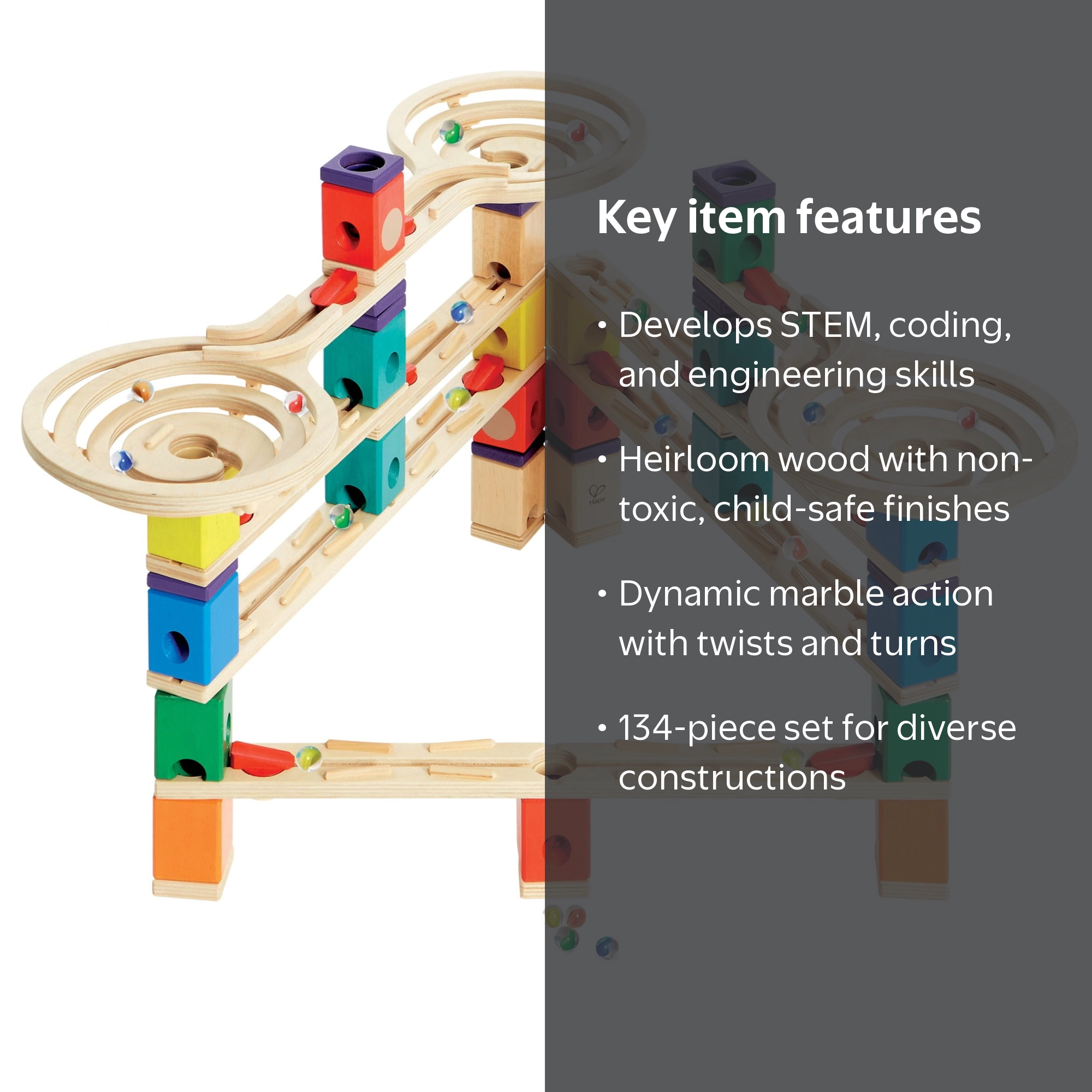 Hape Quadrilla Wooden Marble Run DIY Construction: Vertigo - 134
