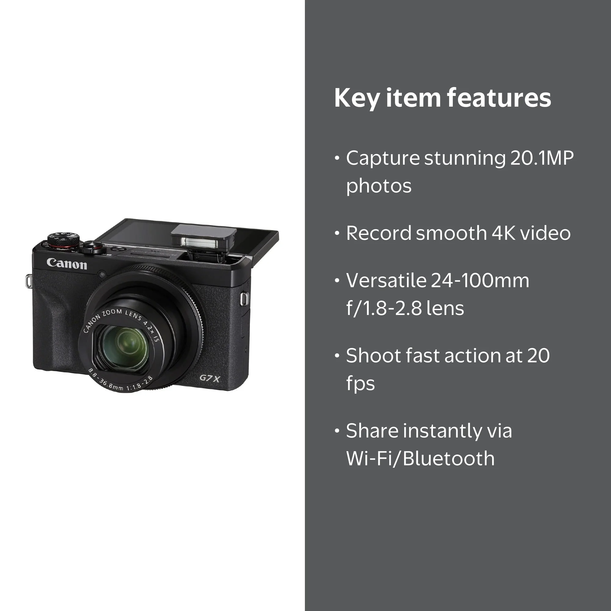 Canon PowerShot G7 X Mark III Digital Camera - Black(International